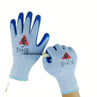 China Ce En388 Level 5 Anti-Cut Cut 5 Cut Resistant PU Palm Coated Gloves for sale