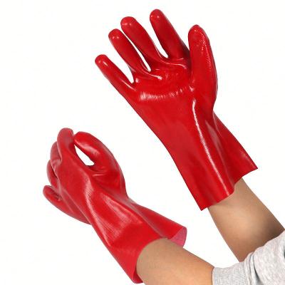 China Water Proof Long Cuff Wearable Cotton Lined PVC Industrial Gloves For Wholesale for sale