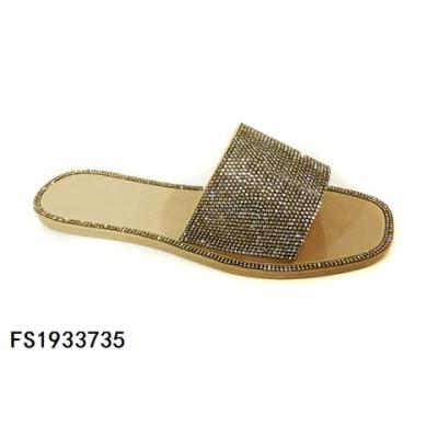 China Fashion trend ladies fashion jelly slippers with rhinestones PVC shinning shoes for sale