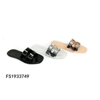 China Fashion Trend Ladies Fashion Jelly Slippers With Metal Strap PVC Upper Shoes for sale