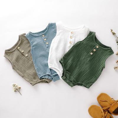 China Factory Customization Organic 95% Cotton 5% Spandex Toddler Boys 100%Organic Cotton Muslin Bodysuits Newborn Infant Baby Girls Romper for sale