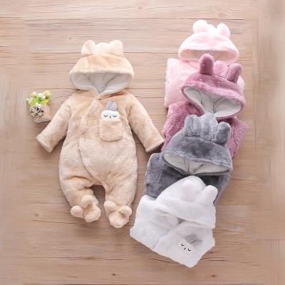 China High Quality Hot-selling Anti-Shrink Winter Baby Rompers Thickened Warmth Cotton Flannel Baby Overalls Baby Crawling Suit for sale