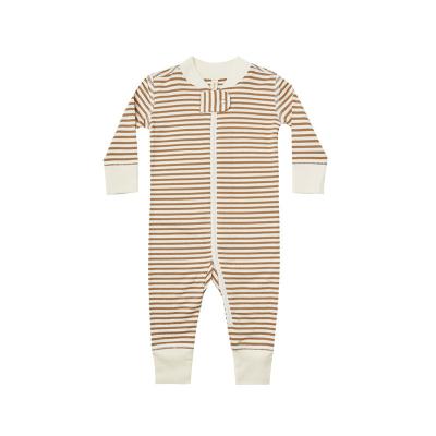 China Factory Customized Printed 100% Cotton Baby Rompers High Quality Cotton Spring Organic Zipper Rompers Anti Shrink Pajamas for sale