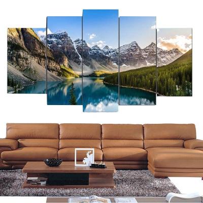 China Household Dots 5 Panel Decoration Canvas Painting Home Wall Art Decor for sale