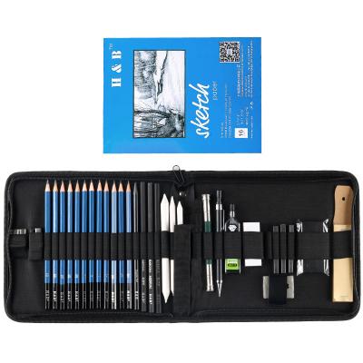 China High Quality Professional Sketch Assorted Art Drawing Pencils Set in Nylon Bag for sale