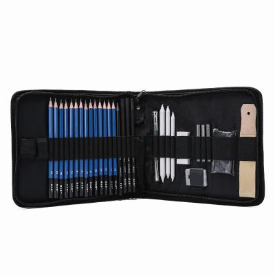 China Drawing Writing High Quality 32pcs Artist Sketch Drawing Pencil Set In Bag for sale