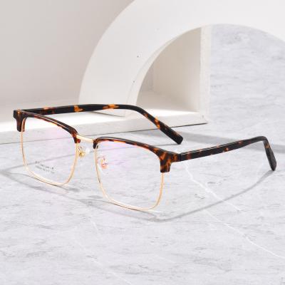 China For Reading Glasses 2022 Lightweight Semi Rimless Acetate Optical Frames Shape Glasses For Women Men for sale