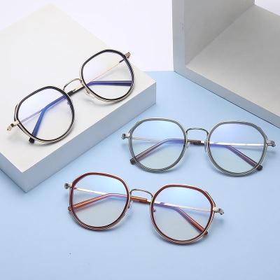 China For Reading Glasses Fashion Anti Blue Light Blocking Cat Eye Metal Glasses Frames Men Women Computer Optical Glasses Frames Stylish Eyewear for sale