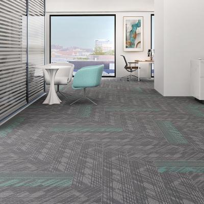 China Stain Resistant Linearity Modern Office Carpet Tiles 25*100cm For New Office And Hotel Design Shanghai Hangju Discovery Series for sale