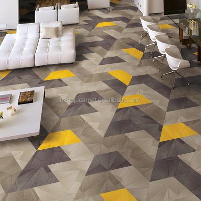 China Stain Resistant Heavy Commercial Mulit Level Loop Pile Hexagon Carpet Tiles HUANG A05 for sale