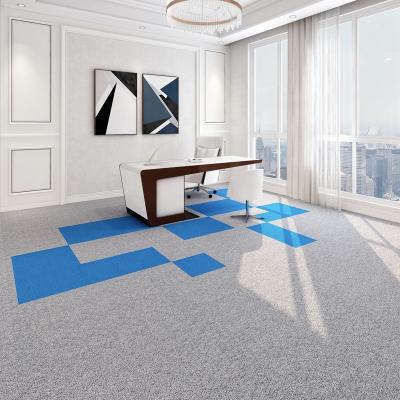 China New Stock Design Shanghai Hangju Whale Series Plain 50x50cm Tiles Reversible Commercial Nylon Fire Resistant Office Carpet Tiles for sale