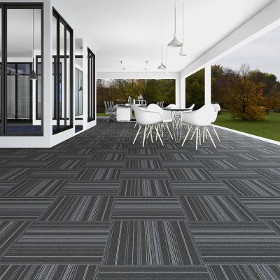 China Stain Resistant PP Made Hot Sale Carpet Tiles For Commercial Use Office Airport Library Carpet Tiles New Design Shanghai Hangju 3500 Series for sale