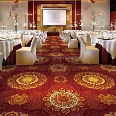 China Non Slip Hotel Ballroom And Restaurant Nylon Printed Red Stock Upholstery MH-1007 for sale