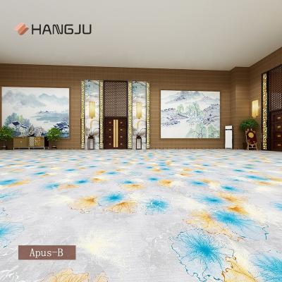 China CLASSIC Custom Made 5 Star Wool Blended Nylon Plain Blue And Gray Hotel Ballroom Carpet New Design Shanghai Hangju APU B Series for sale