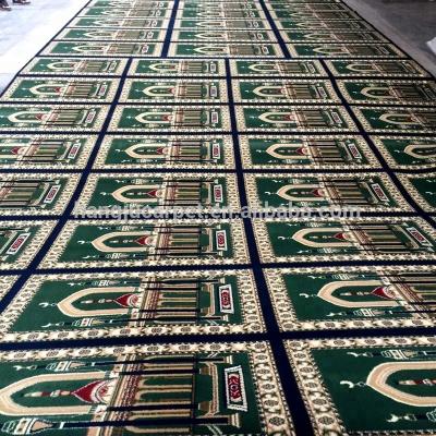 China 80% Wool 20% Plain Good Quality Nylon Muslim Style Red Green Prayer Rug For Mosque W-M77 Series New Design Shanghai HangJu for sale