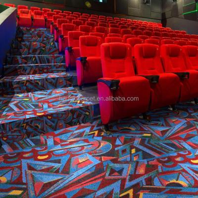 China Commercial Star Wall To Wall Blue Cinema Theater Nylon Printed Carpet T-A6 Series for sale