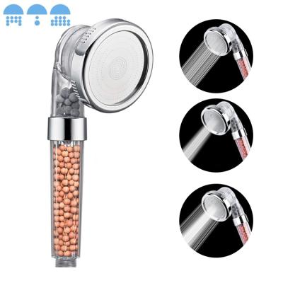 China With Multi-Functional Diverter Water Saving Negative Ion Stone For Water Increase Pressure Filter Purifying Hand Held Shower Head for sale