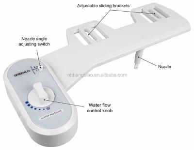 China Flow adjustment; Double nozzle flushing; Automatic Soft Water Spray Bidet Cleaning Spout Non-electric Mechanical Toilet Seat Attachment for sale