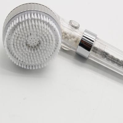 China Without Switch PC Brush Filter Water Saving Stone Shower Head for sale