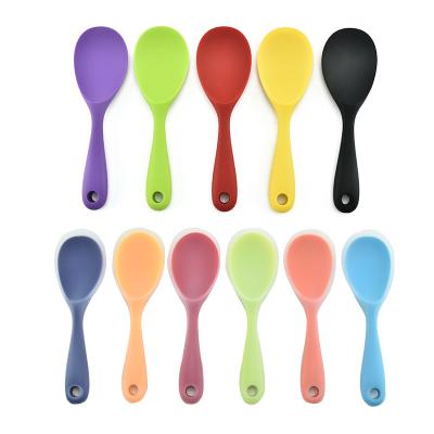 China Sustainable Household Nonstick Rice Spoon Silicone Rice Spoon Heat Resistant Cuchara for sale