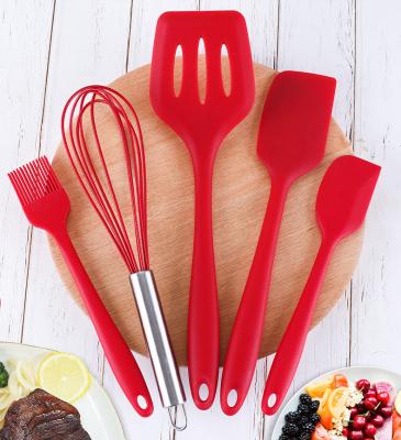 China The viable factory BPA wholesale price 5 pieces of silicone kitchen utensils and silicone bakeware for sale