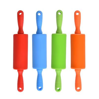 China Sustainable Baking Tools Handle Silicone Pin Plastic Contoured Non-Stick Bakeware for sale