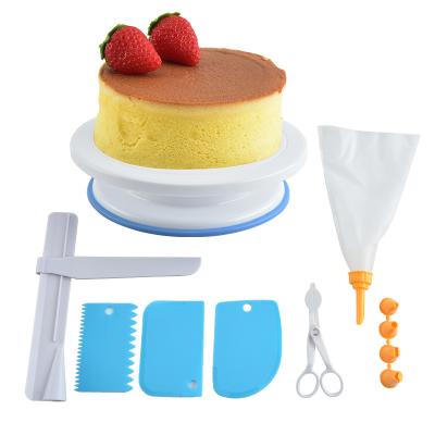 China Sustainable Cake Turntable Baking Set 8 Piece Butter Scraper Factory Wholesale Mouth Baking Cream Decorating Tool for sale