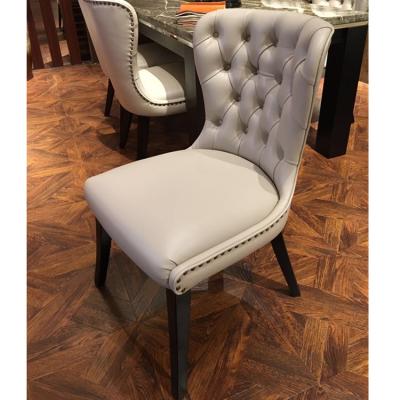 China Mid Century Modern Decked Dining Chair Malaysia Luxury White Leather Chair for sale