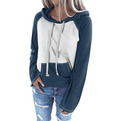 China New Viable Women's Hooded Color Matching Superior Casual Sweatshirt for sale