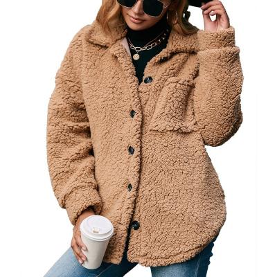 China Sustainable Women's Plush Lamb Plush Jacket Coat Double Sided Casual Cardigan Jacket Plush Top for sale