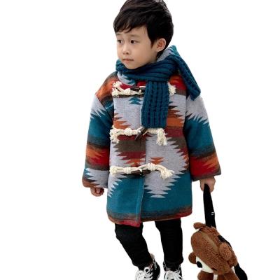 China Sustainable Children's Clothing Retro Horn Buckle Quilted Coat Christmas Jacquard Mens And Womens Baby for sale