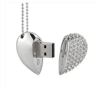 China USB 3.0 Pendrive Jewelry Crystal Usb Flash Drive 3D Fast Speed ​​Data Saving Heart Shape Wedding Gift Usb Flash Memory Stick for sale