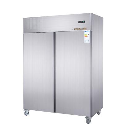 China Double Door Commercial Freezer Refrigerator Single-temperature Stainless Steel Upright Refrigerators Freezers for sale