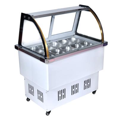 China Colder Single-temperature 10pans Single-temperature ice cream salad display oatmeal display commercial refrigerator for sale