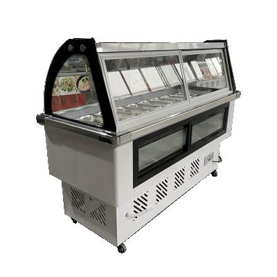 China GN CUSTOMIZED 1.2M 12 PANS Snack Shop Fridge With Glass Cover Salad Display Showcase Fridge for sale