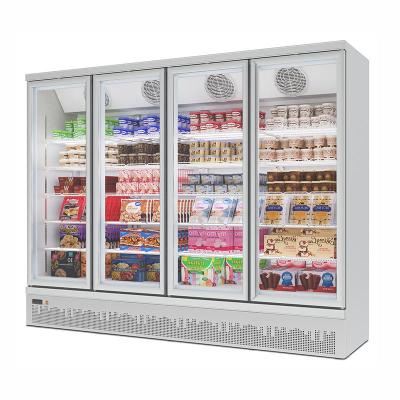 China Hot Selling Single-temperature Single-temperature Four-door Drinks Show Refrigeration Cabinet Display Freezers and Refrigerators for sale