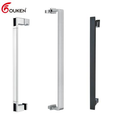 China Customized modern square glass door handle modern stainless steel door handle tube bathroom for sale