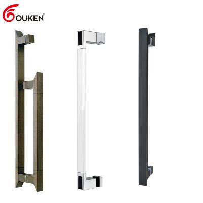 China Modern Customized 304 Stainless Steel Shower Bathroom Room Back to Back Glass Towel Bar Door Pull Handle for sale