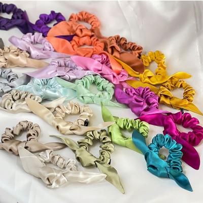 China Black Meshscrunchy Pearl Hair Tie Women Girls Hair Accessories Elastic Hair Bands Winter Soft Scrunchies for sale