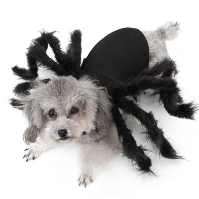 China Viable Hot Sale Halloween Pet Spider Clothes Dog Cat Horror Simulation Plush Spider Costume Dress Dress for sale