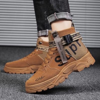 China Fashion Trend Classic High Top Cheap Good Quality Breathable Fashion Men Boots Hot Trendy Comfortable Outdoor Men Casual Walking Shoes for sale