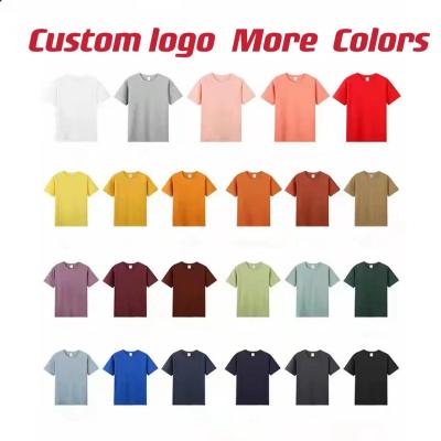 China Anti-Shrink Custom Logo Blank O-neck T-shirt 210g 100% Cotton Men's T-shirts Printed Embroidered  High Quality Unisex T Shirt for sale