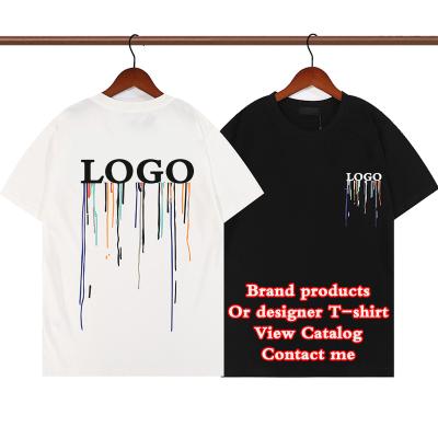 China Anti-wrinkle Custom  Wholesale Plus Size 100% Cotton  Luxury Famous Brand Designer Hip-hop Street T-shirts  Sports Round Neck Men's T-shirts for sale