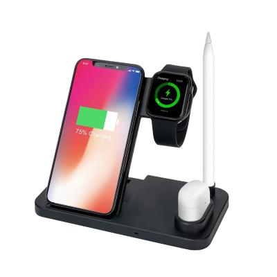 China Mobile Phone Charging 2021 Wireless Charger Stand 4 in 1 15w Fast Wireless Charger Dock Wireless Charging Dock For I Watch For Iphone for sale