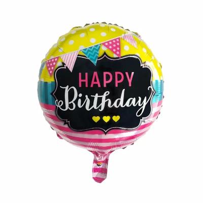 China Luxury Hot Sale 18 Inch Round Foil Helium Balloons Kids Happy Birthday Decoration For Boy Girl Birthday Party for sale