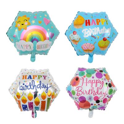 China Hot Selling Luxury 18 Inch Hexagon Shape Birthday Boy Girl Helium Balloons Party Decoration for sale