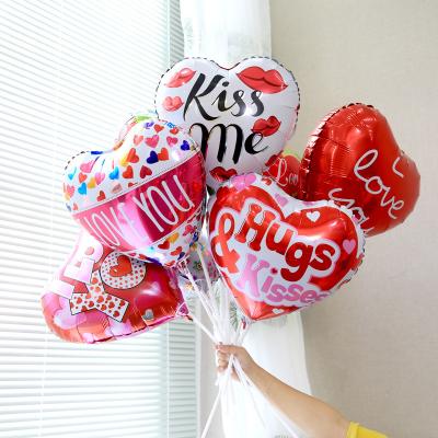 China HOT designs luxury 18 inch heart shape printing foil balloons for Valentine's Day wedding helium decoration for sale