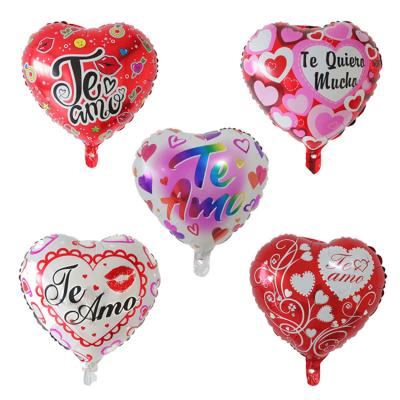 China HOT SALE Luxury 18 Inch Spanish Heart Love Wedding Foil Balloons Shape Valentine's Day Helium Balloons For Party Decoration for sale