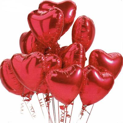 China Luxury 18inch Red Color Love Heart Foil Balloons Helium Globes For Happy Valentine's Day Or Wedding Decoration for sale