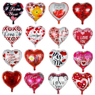 China Luxury Hot Red Design 18inch Love Heart Helium Balloons For Valentines Day Wedding Party Decoration for sale